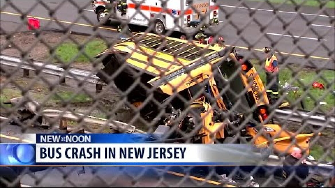 Multiple injuries reported after "horrific" school bus, dump truck crash in New Jersey