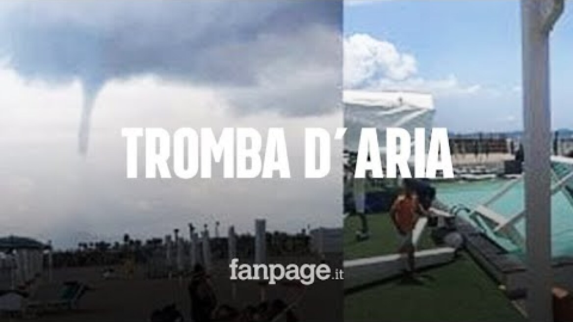 Tromba d'aria sui lidi in provincia di Napoli: tra i feriti anche una bambina, ecco le immagini