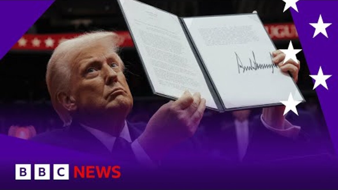 President Trump signs executive orders and withdraws US from Paris climate agreement | BBC News