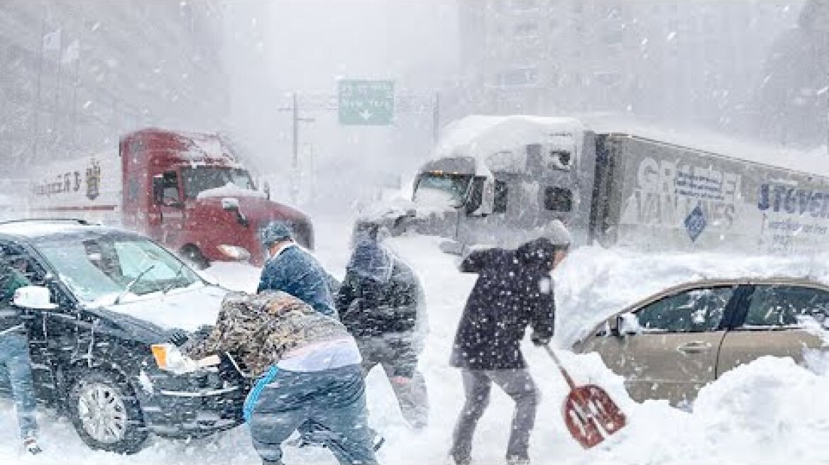 Major Blizzard hits Boston and New York, USA (Jan. 29, 2022) Snow storm in US East Coast
