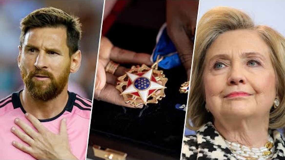 LIVE:  Biden awards Medal of Freedom to Hillary Clinton, Messi and others | NBC News