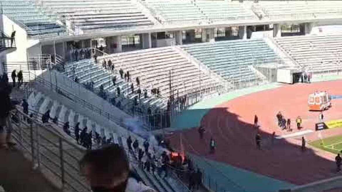 Νίκη Βόλου ΑΕΛ: Επεισόδια και διακοπή!