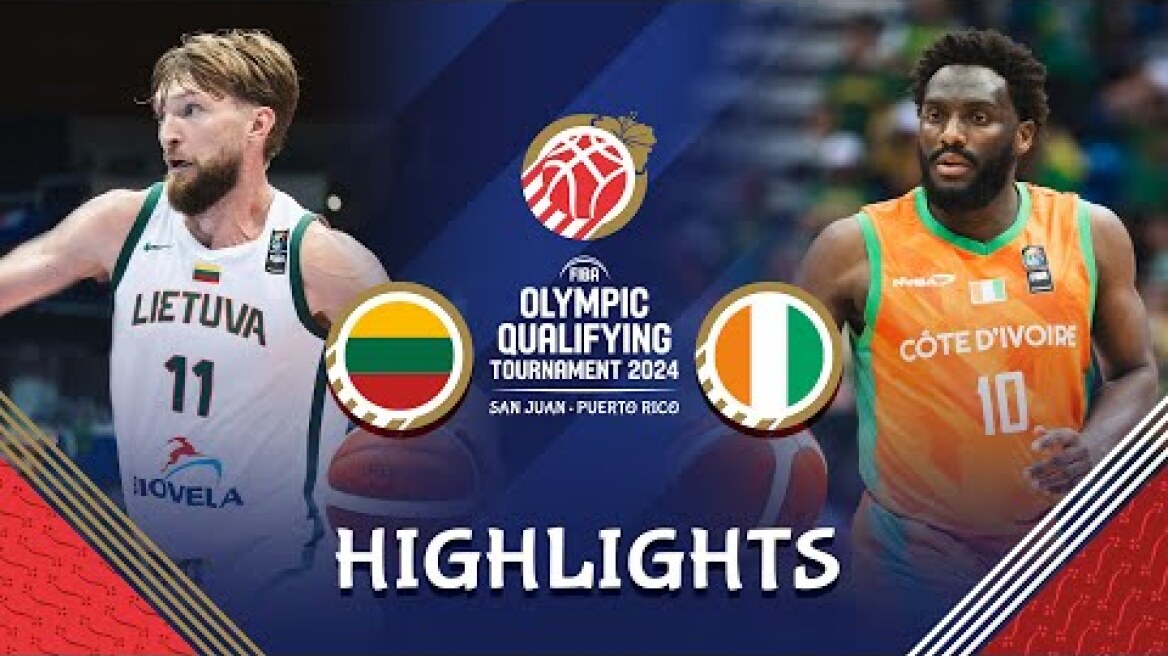 Lithuania 🇱🇹 vs Cote d'Ivoire 🇨🇮 | Highlights | FIBA OQT 2024 Puerto Rico