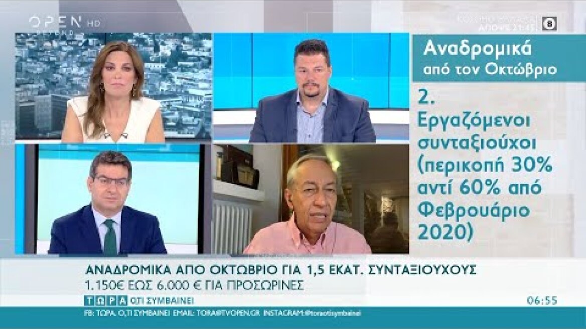 Αναδρομικά από Οκτώβριο για 1,5 εκατ. συνταξιούχους | Τώρα ό,τι συμβαίνει 6/9/2020 | OPEN TV