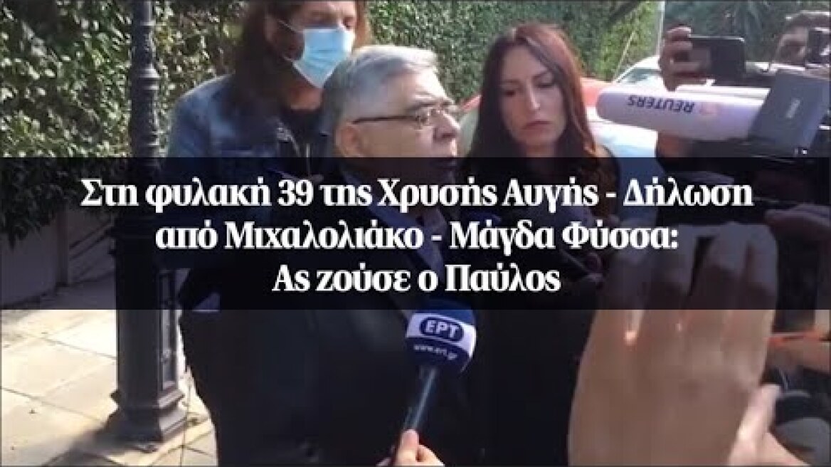 Στη φυλακή 39 της Χρυσής Αυγής - Δήλωση από Μιχαλολιάκο - Μάγδα Φύσσα: Ας ζούσε ο Παύλος