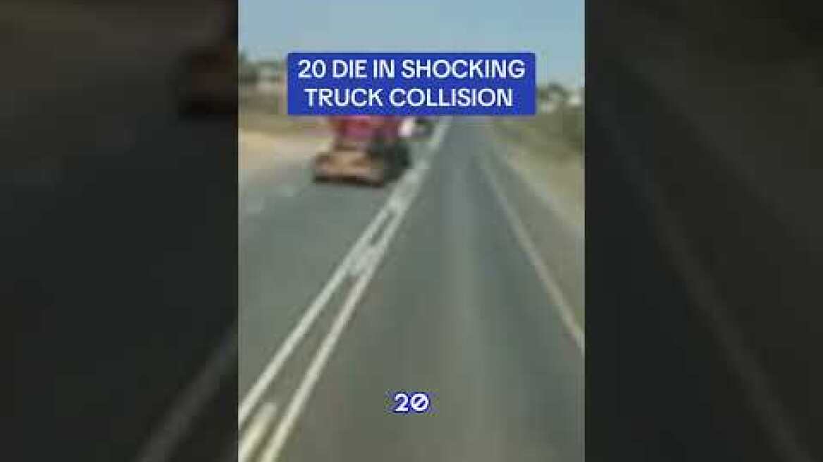 Horrific dashcam footage shows the moment 20 die in shocking truck collision