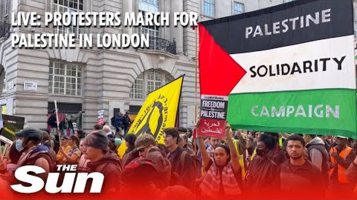 LIVE: Palestinian supporters march in London in protest against Israel