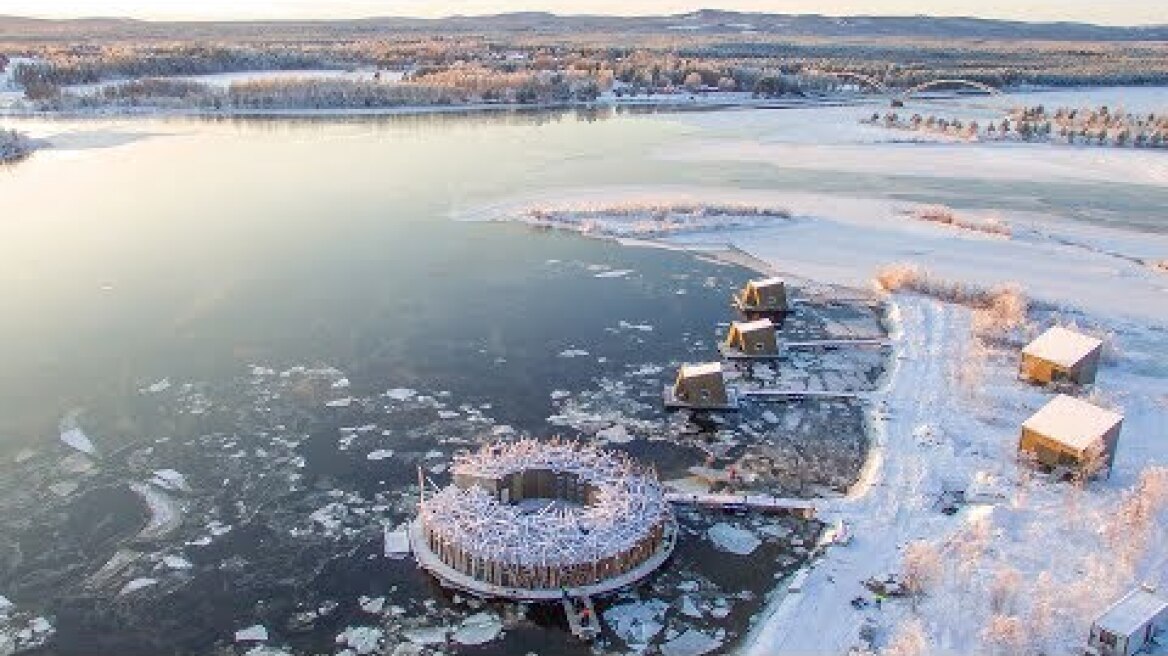 The free-floating Arctic Bath Hotel and Spa in Harads, Sweden, will open in January 2020.