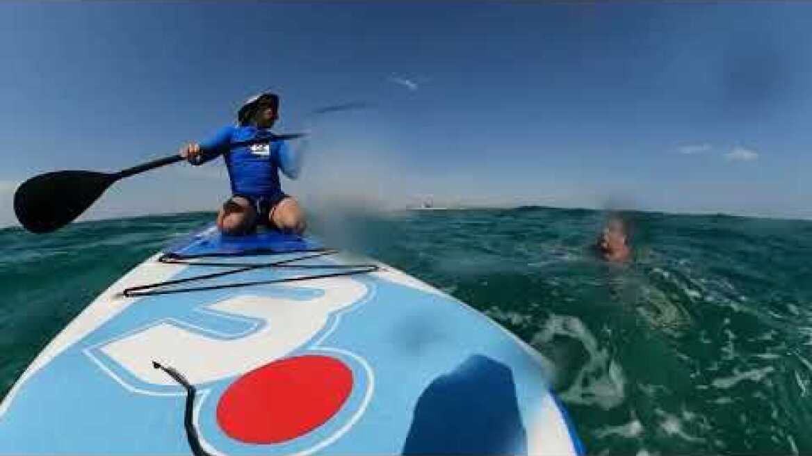 SUP surfing turns into rescue in rough seas