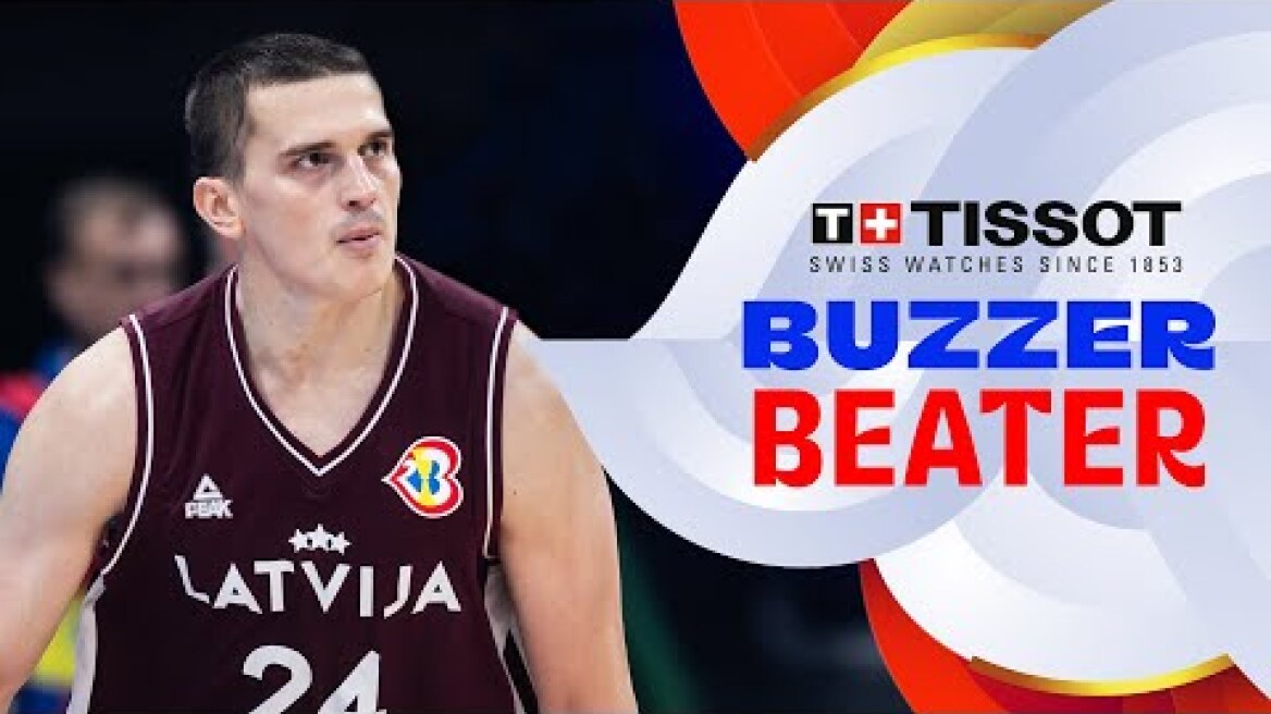 Andrejs Grazulis 🇱🇻 | TISSOT Buzzer Beater | Latvia vs Lithuania | FIBA Basketball World Cup 2023