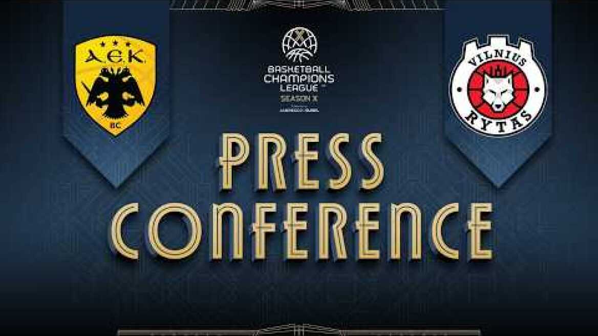 AEK BC v Rytas Vilnius - Press Conference | #BasketballCL 2025-26 | FINAL