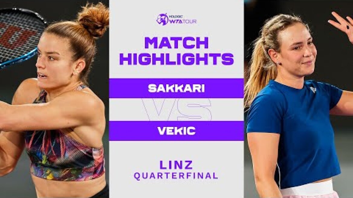 Maria Sakkari vs. Donna Vekic | 2023 Linz Quarterfinal | WTA Match Highlights
