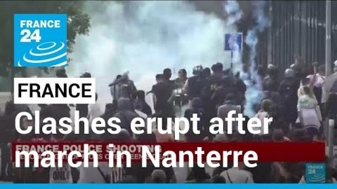 Clashes erupt after march in tribute to teenager shot dead in Paris suburb • FRANCE 24 English