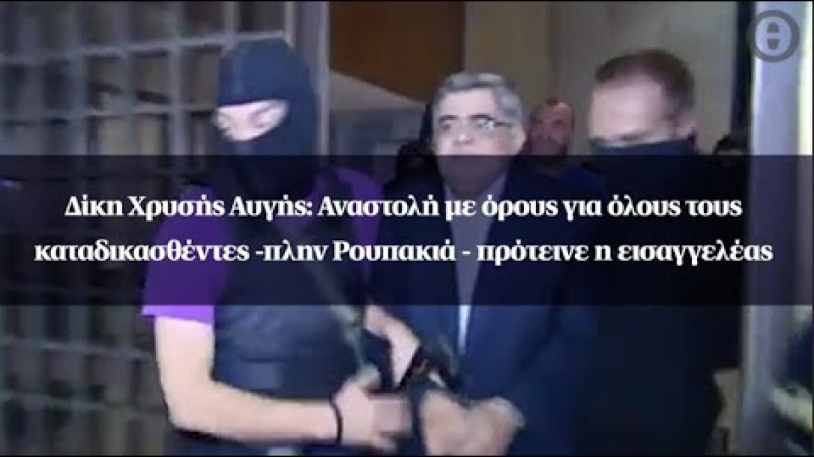 Δίκη Χρυσής Αυγής: Αναστολή με όρους για τους καταδικασθέντες -πλην Ρουπακιά -πρότεινε η εισαγγελέας