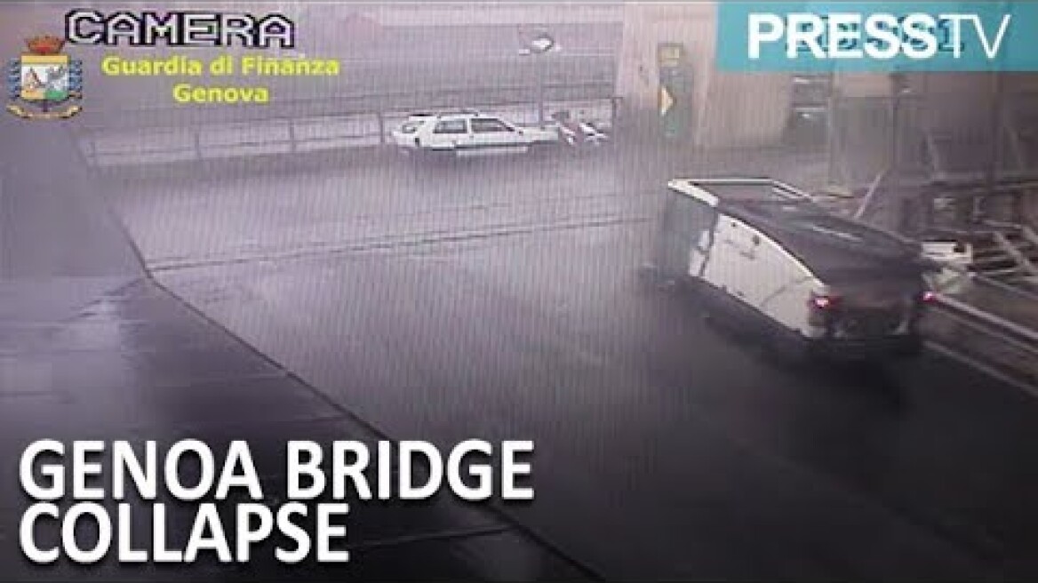 CCTV captures moment of Genoa bridge collapse
