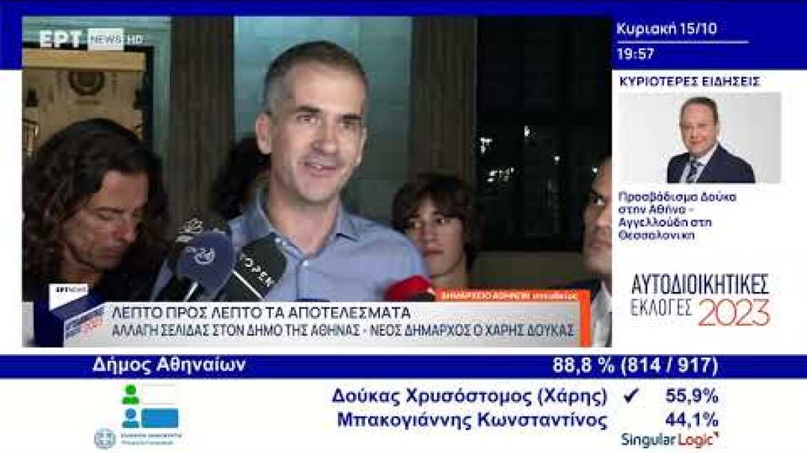 Δήλωση Κώστα Μπακογιάννη μετά την ήττα του στις δημοτικές εκλογές