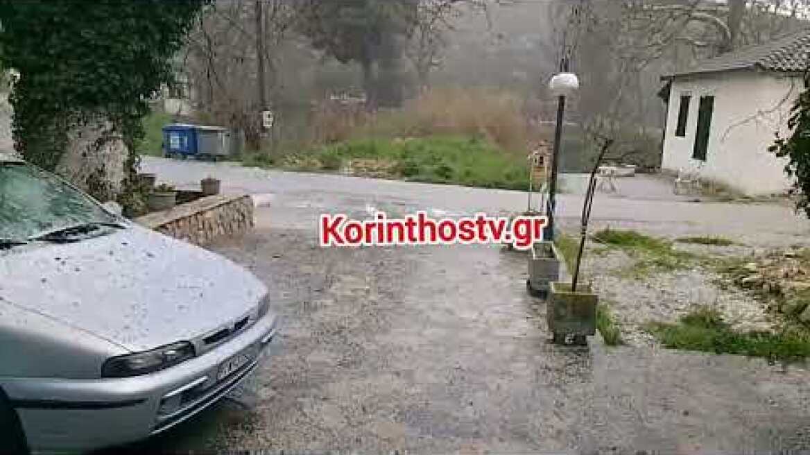 Χαλάζι στα Δερβενάκια 