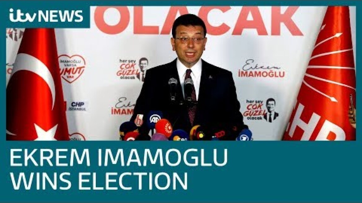 Ekrem Imamoglu wins Istanbul mayoral election for second time | ITV News