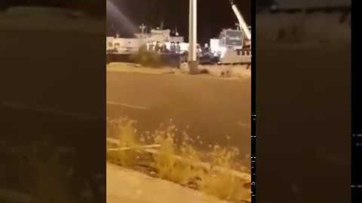 Wrong shot of Jamaran ship to Konarak ship in Oman Sea