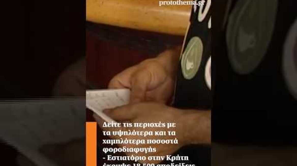 Δείτε τις περιοχές με τα υψηλότερα και τα χαμηλότερα ποσοστά φοροδιαφυγής