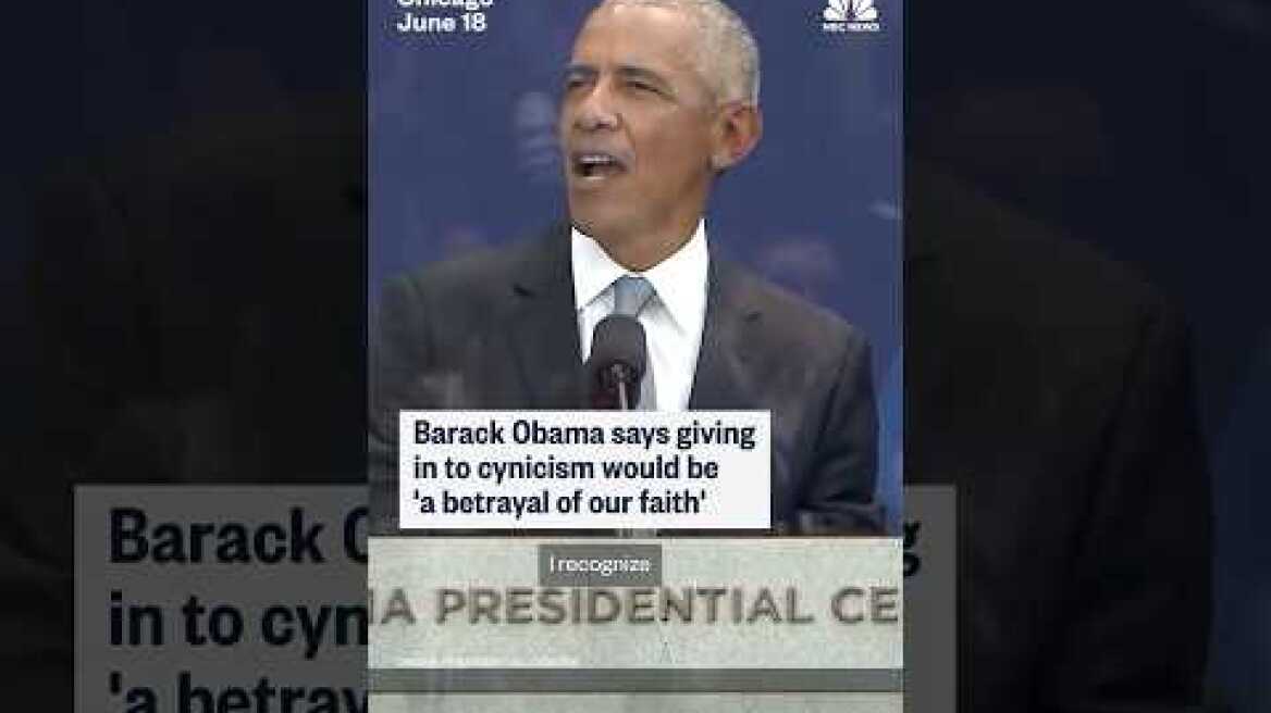 Barack Obama says giving in to cynicism would be 'a betrayal of our faith'
