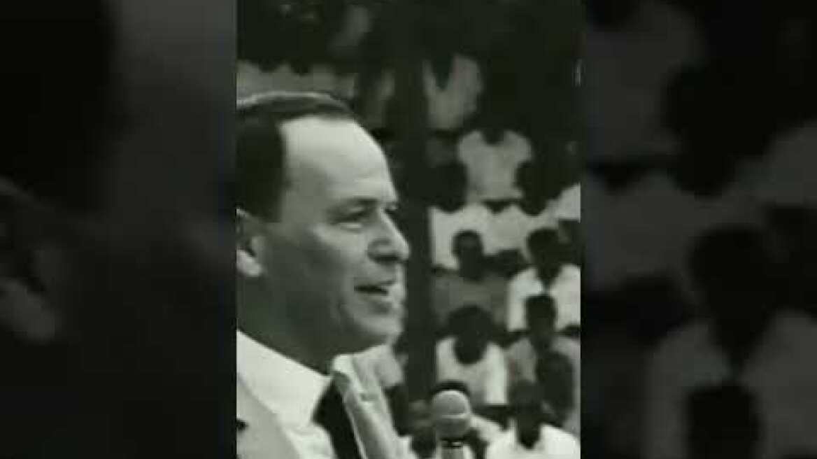 Frank Sinatra performing for prisoners at San Quentin in 1965