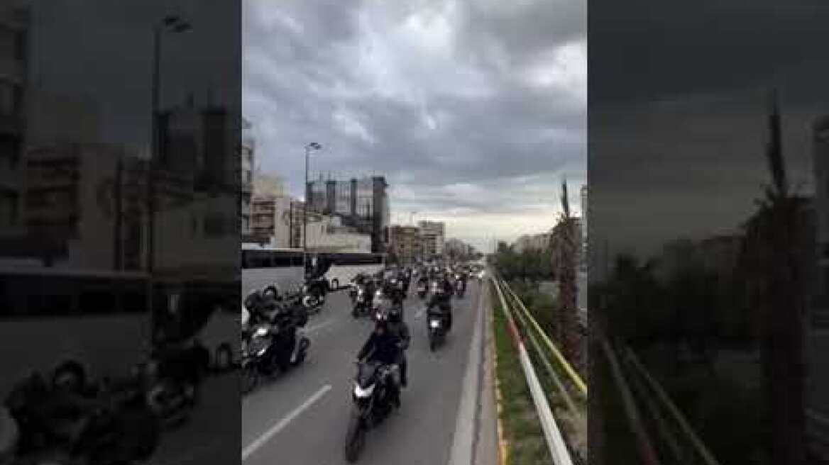 Πορεία με μηχανάκια Ολυμπιακών