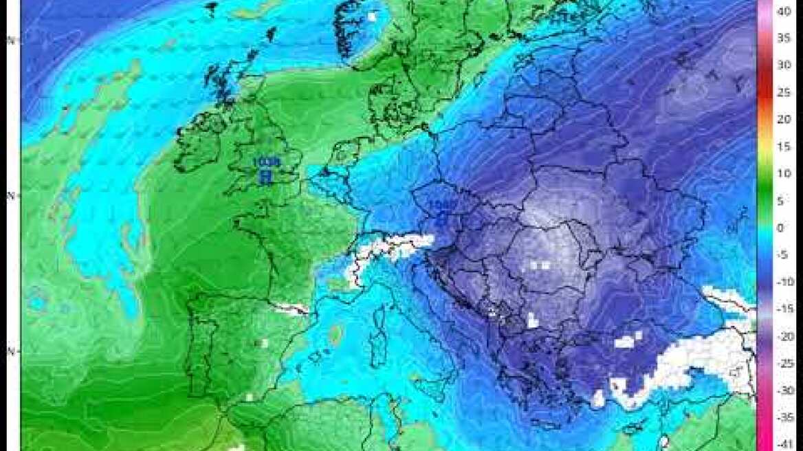 H μεταφορά ψυχρών αερίων μαζών στα 850 hPa