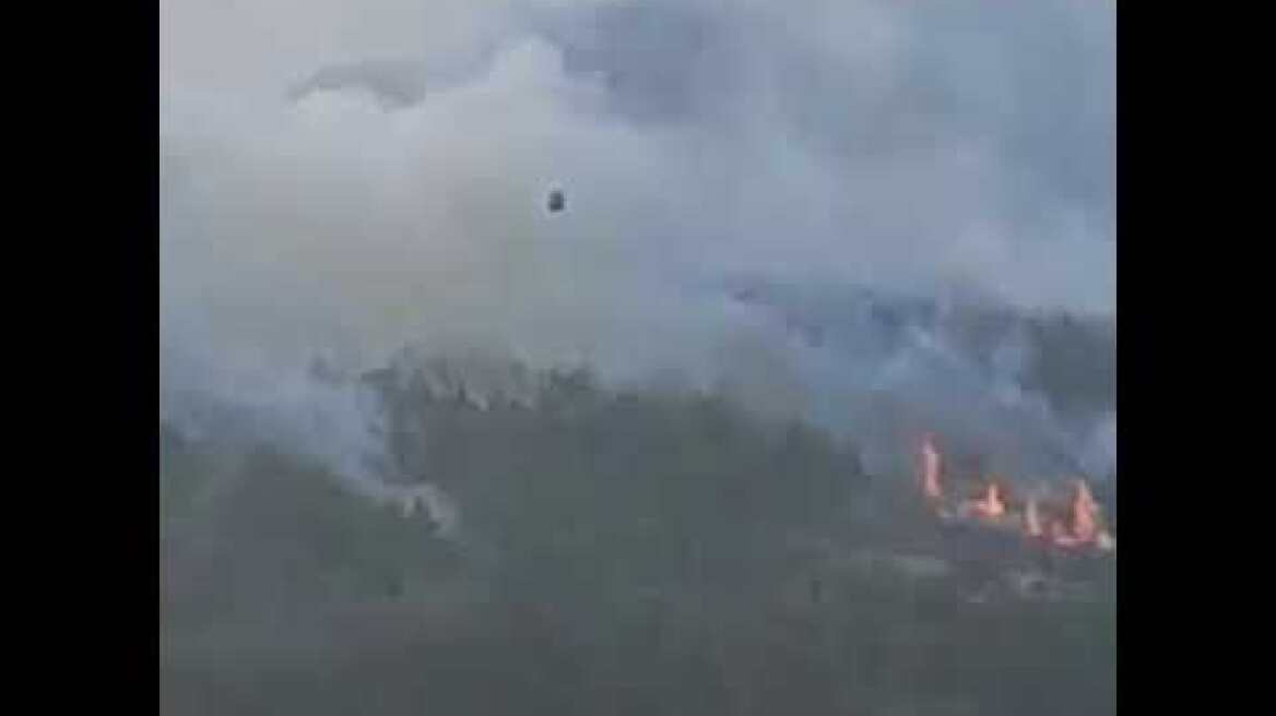 (20:30) Συνεχίζεται με αμείωτο ρυθμό η προσπάθεια των εναέριων μέσων για την κατάσβεση της φωτιάς