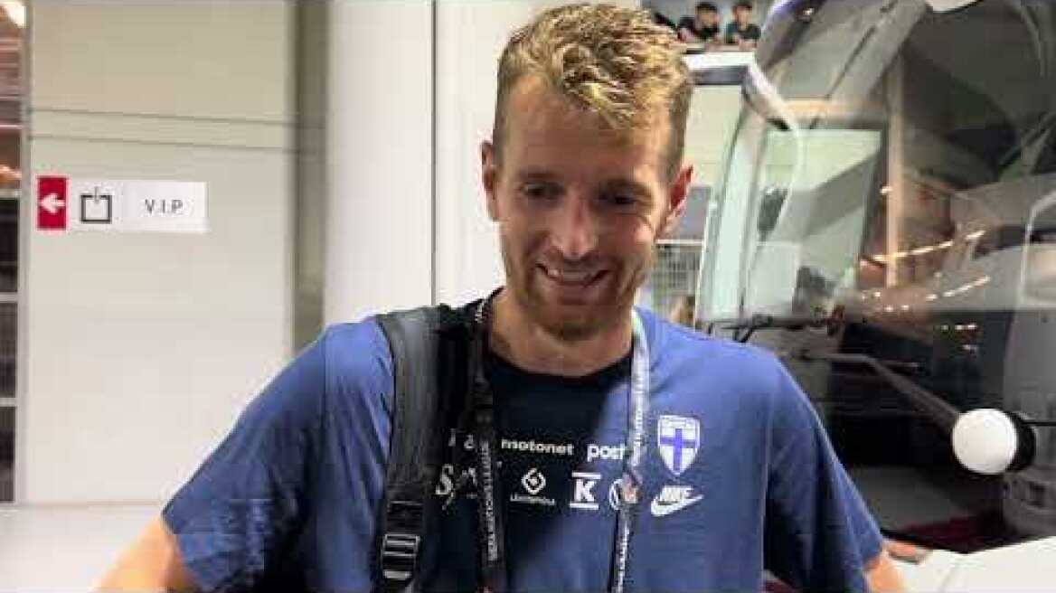 Λούκας Χράντετσκι μετά τον αγώνα Ελλάδα - Φινλανδία