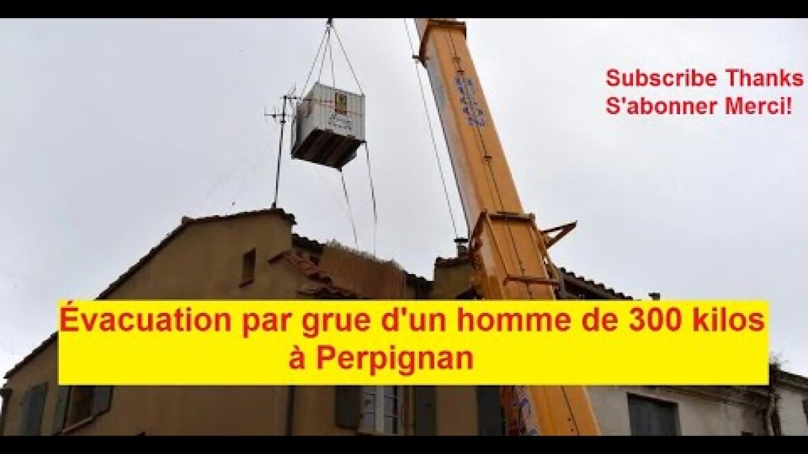 Évacuation d'Alain Panabière, un homme de 300 kg coincé chez lui à Perpignan depuis un an, France