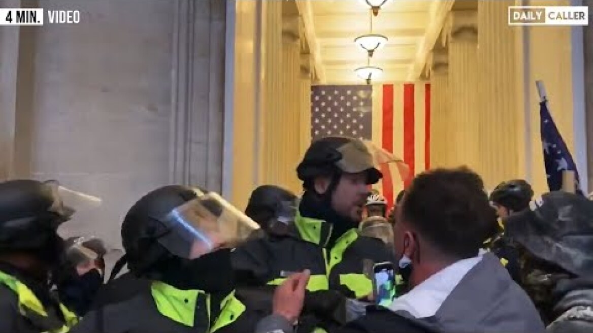 NEW FOOTAGE: Watch Police Confront The Mob As Chaos Breaks Out In The Capitol Building