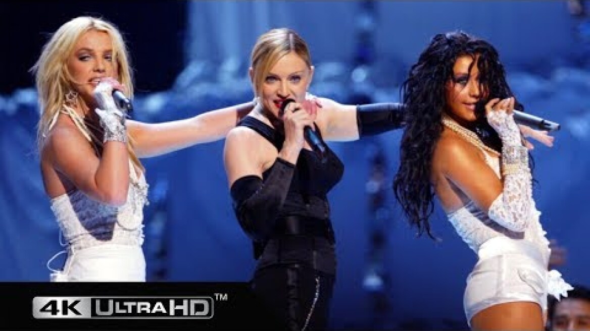 Madonna, Britney Spears, Christina Aguilera & Missy Eliot  - Like A Virgin/Hollywood (VMA 2003) 4K