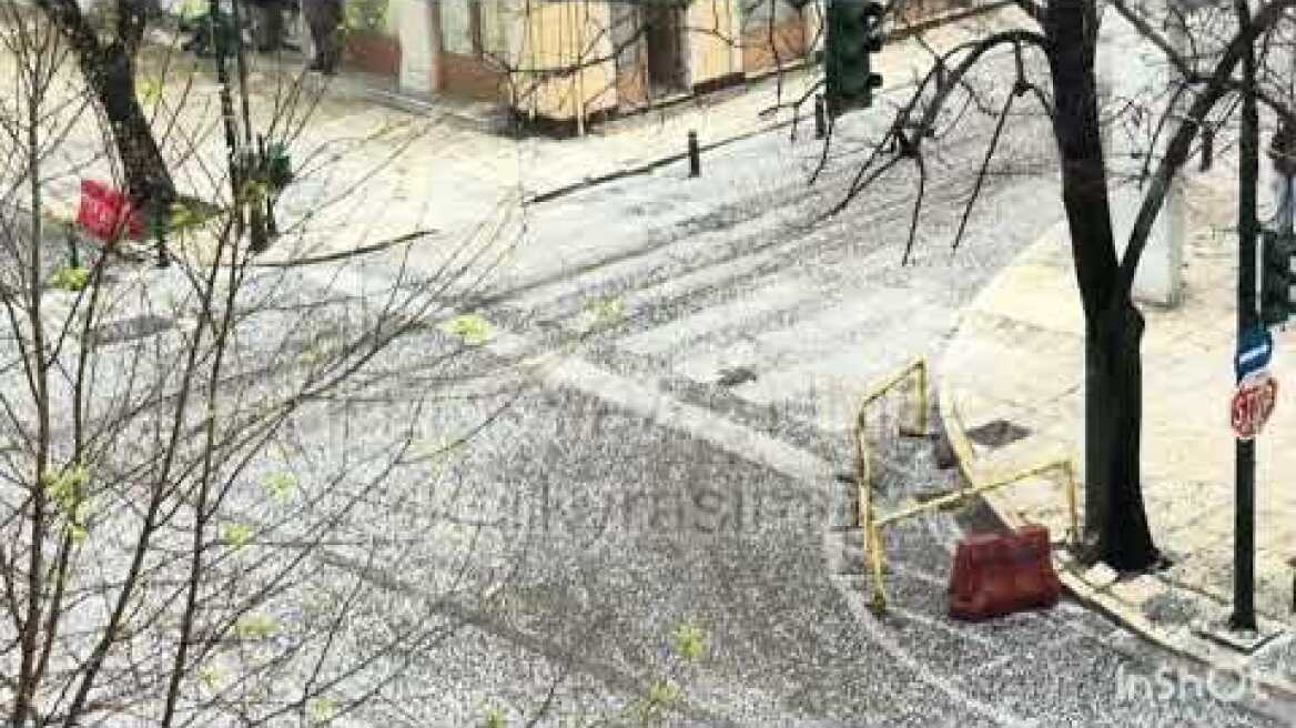 Σφοδρή χαλαζόπτωση στην Κέρκυρα 