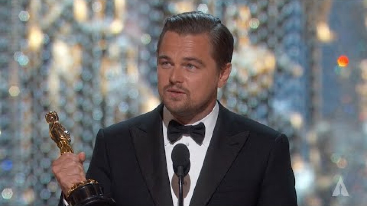 Leonardo DiCaprio winning Best Actor | 88th Oscars (2016)