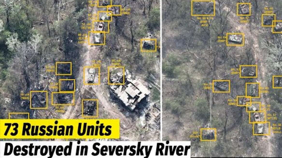 Over 73 Russian Units Destroyed in Seversky River After Ukrainian Attacks.
