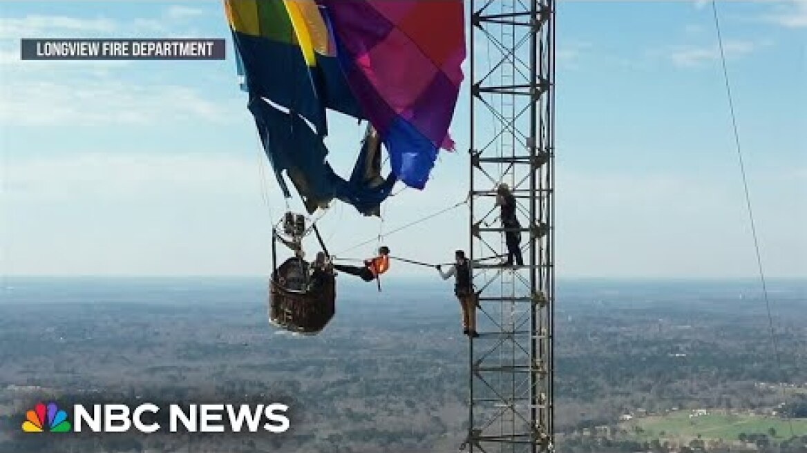 Passengers rescued after hot air balloon crashes into cell tower