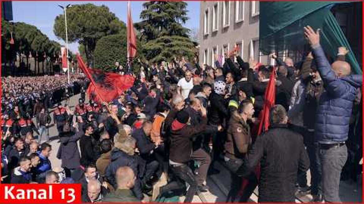 Live from central Tirana where people gather for an anti-government protest