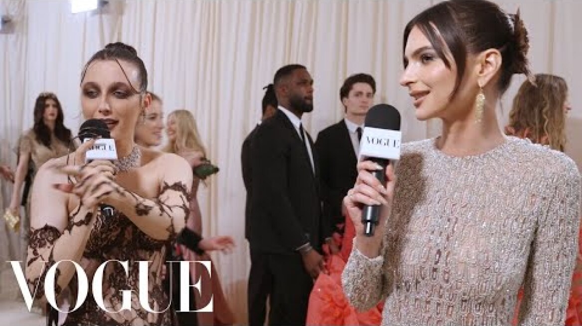 Emily Ratajkowski's Vintage Versace is a "Party in the Back" | Met Gala 2024 With Emma Chamberlain