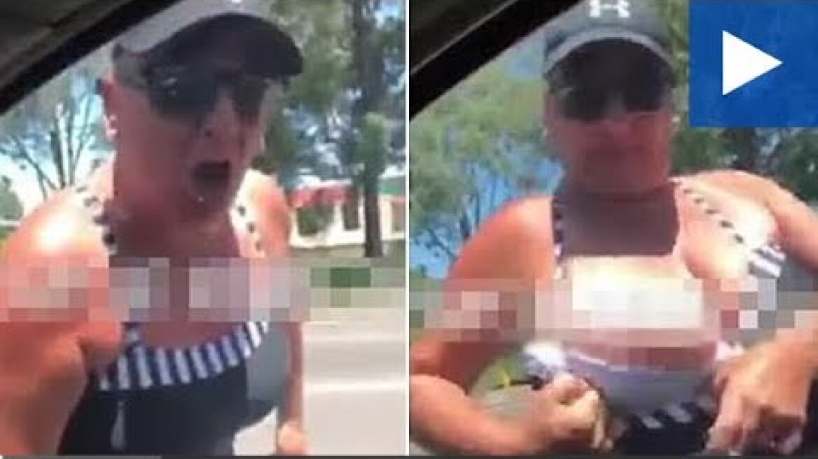 Woman Driver Flashes Her BREAST During Bizarre Road Rage Clash