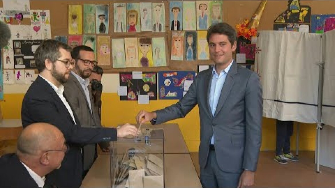 European elections: French Prime Minister Gabriel Attal votes | AFP