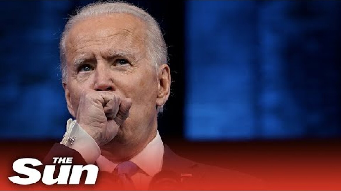 Joe Biden clears throat through speech after Electoral College certification results