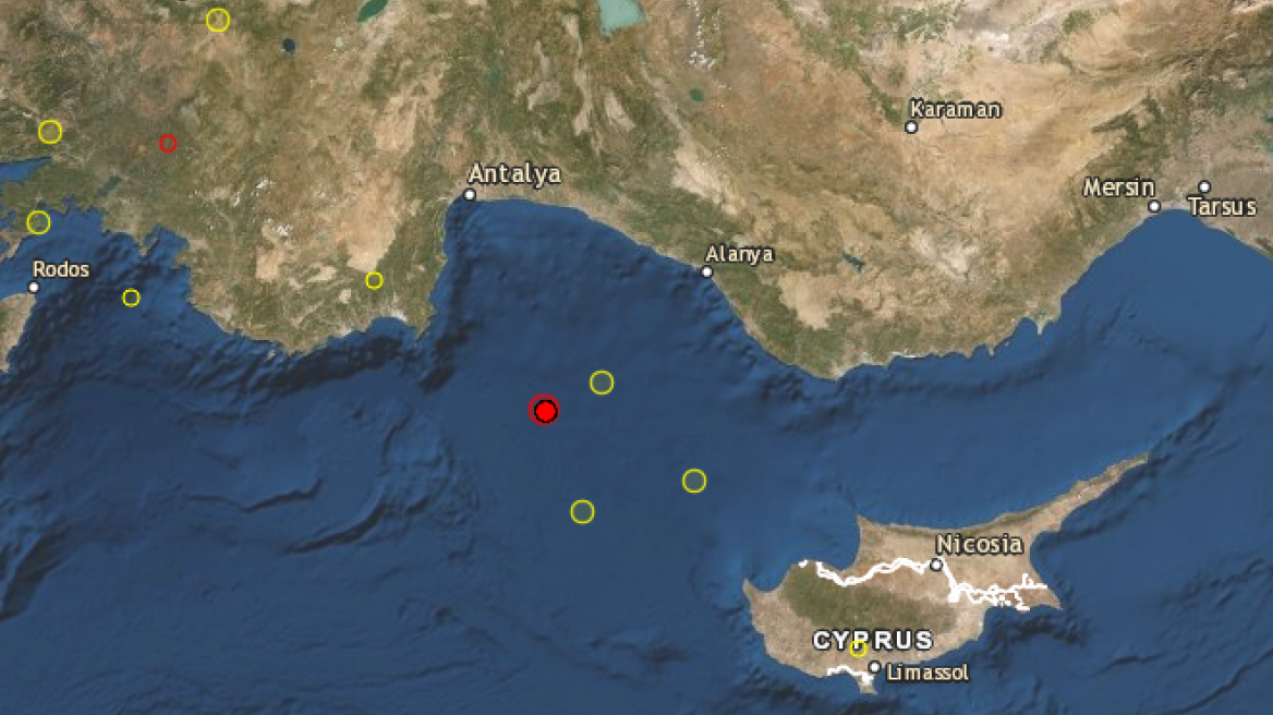 Σεισμός 3,8 Ρίχτερ ανάμεσα σε Κύπρο και Καστελόριζο