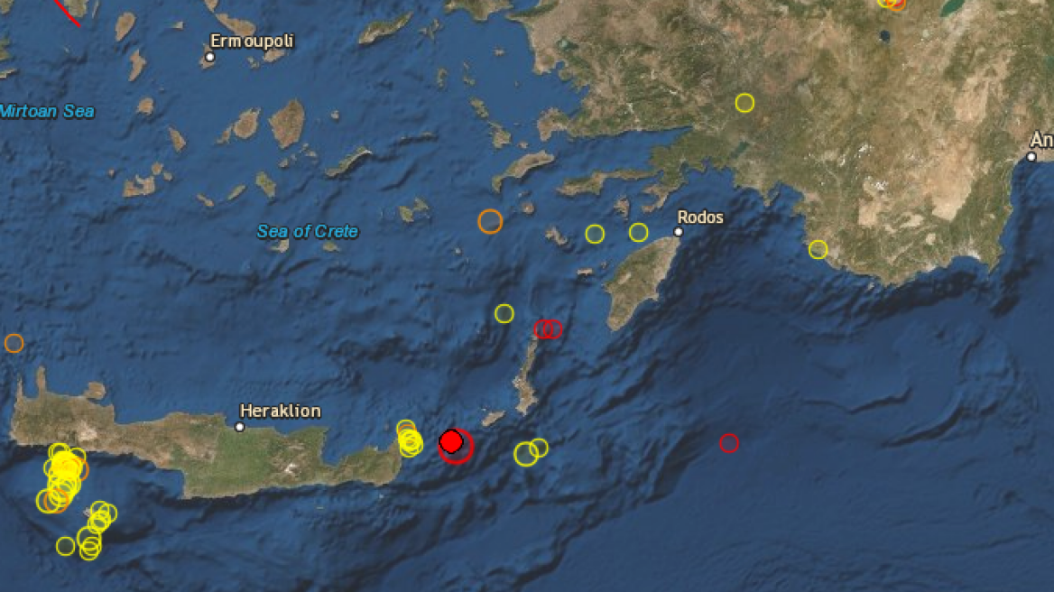 Ισχυρός σεισμός 5,3 Ρίχτερ ανάμεσα σε Κρήτη και Κάσο