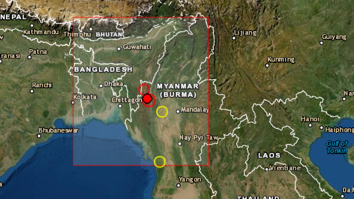 Ισχυρός σεισμός 5,8 Ρίχτερ ταρακούνησε Μιανμάρ, Ινδία και Μπανγκλαντές