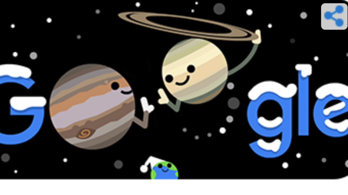 Google Doodle για τον χειμώνα και τη μεγάλη σύζευξη Δία - Κρόνου