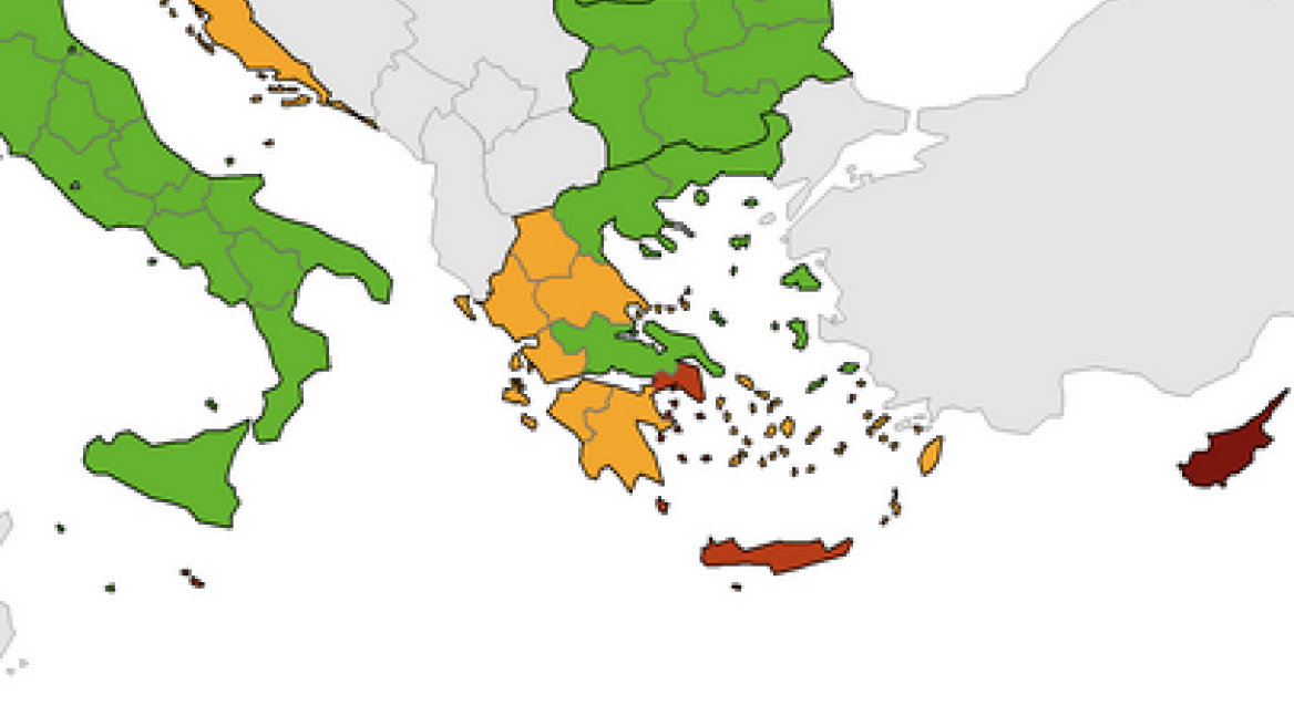 Κορωνοϊός - ECDC: Την επιδείνωση στην Ελλάδα δείχνουν οι νέοι χάρτες - «Πορτοκαλί» Αττική και Κρήτη