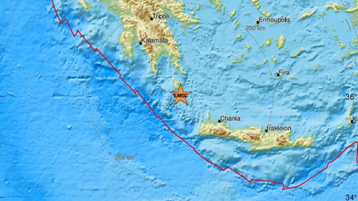 Σεισμός 5,4 Ρίχτερ στα Αντικύθηρα 