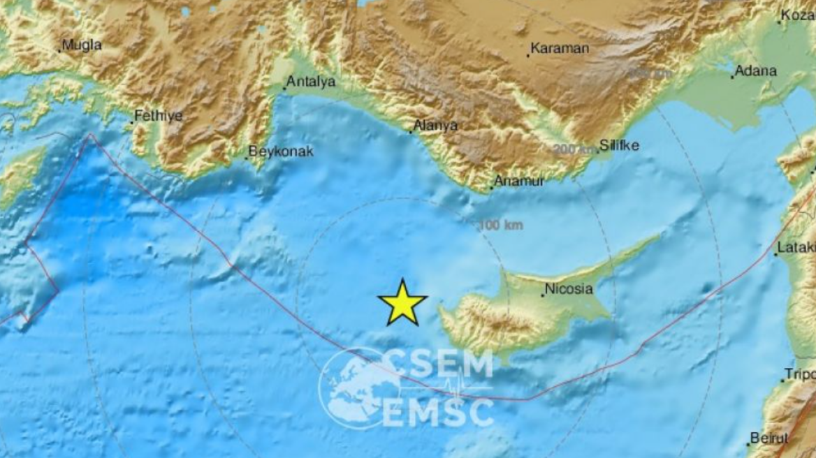 Σεισμική δόνηση 6,3 βαθμών ανοικτά της Κύπρου