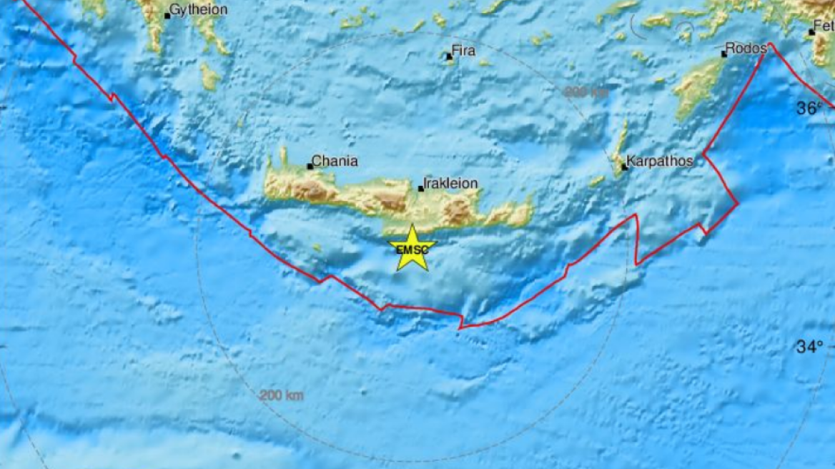 Σεισμός τώρα στην Κρήτη: Ασθενής σεισμική δόνηση κοντά στο Τυμπάκι